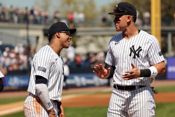 Soto homered in his spring training debut with the Yankees on Sunday.